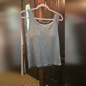 Women's Sleeveless Tank Top  With Built In Bra. Heather Gray